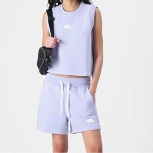 The North Face SET Women's Relaxed Cropped Purple Mint Top(XL) & Shorts (L)NWT